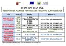 calendario de recepción de alumnos. curso 2024-2025